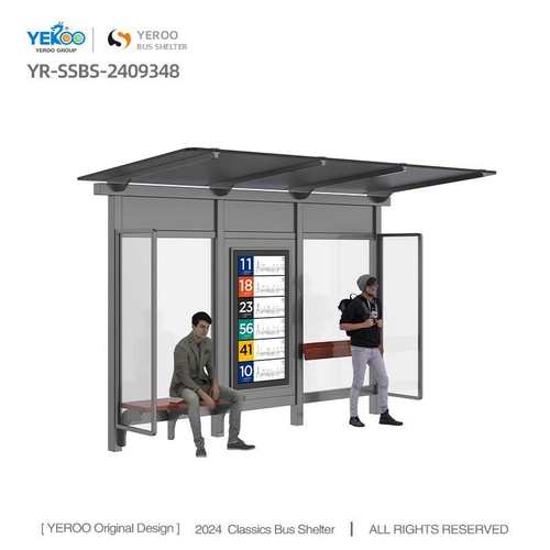Outdoor Metal Bus Station Prefab Bus Stop Shelters Design
