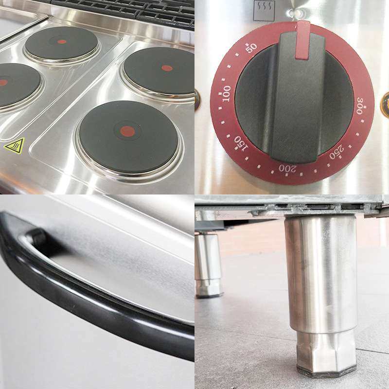 商用四头电煮食炉连电焗炉圆板落地式酒店厨房不锈钢加热煲汤面炉
