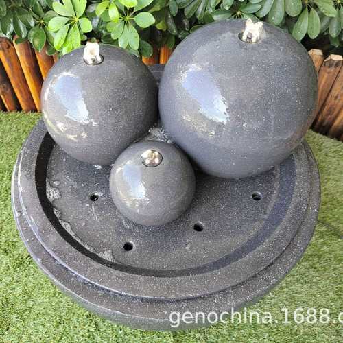 三球花盆个性造型现代艺术装饰喷泉花园公园园林别墅-插电款-5