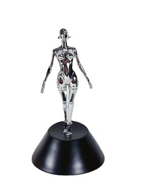 电镀机械女神站姿摆件简约现代抽象人物雕塑 客厅软装饰品