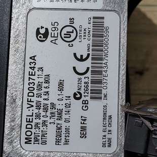 MODEL变频器VFD075E43A 7.5KW