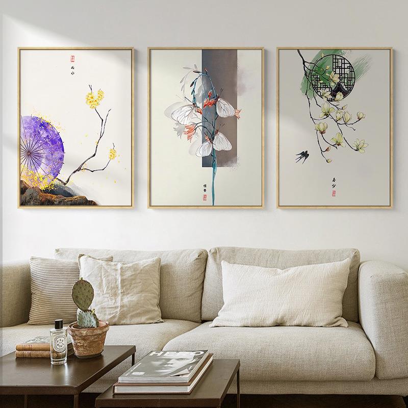 【折扣价】二节十四气餐厅装饰画新中式厅发背景墙壁沙画国风民宿图片