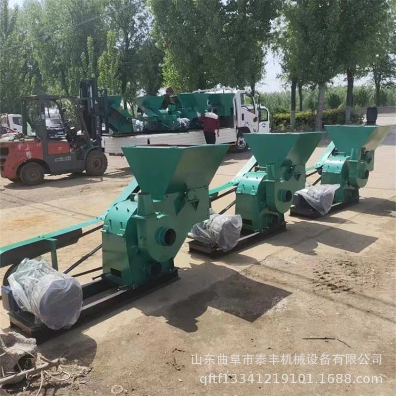 大型麦秆沙克龙粉碎机 自动进料带除尘打草机 锤片式花生秧打糠机