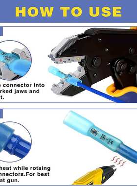 跨境货源 330pcs热缩端子 接线端子中间中接管端子套装