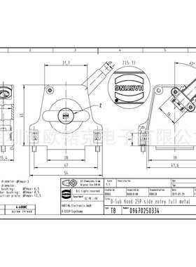 HARTING浩亭09670250334哈丁 D-Sub板端连接器电源和信号连接器