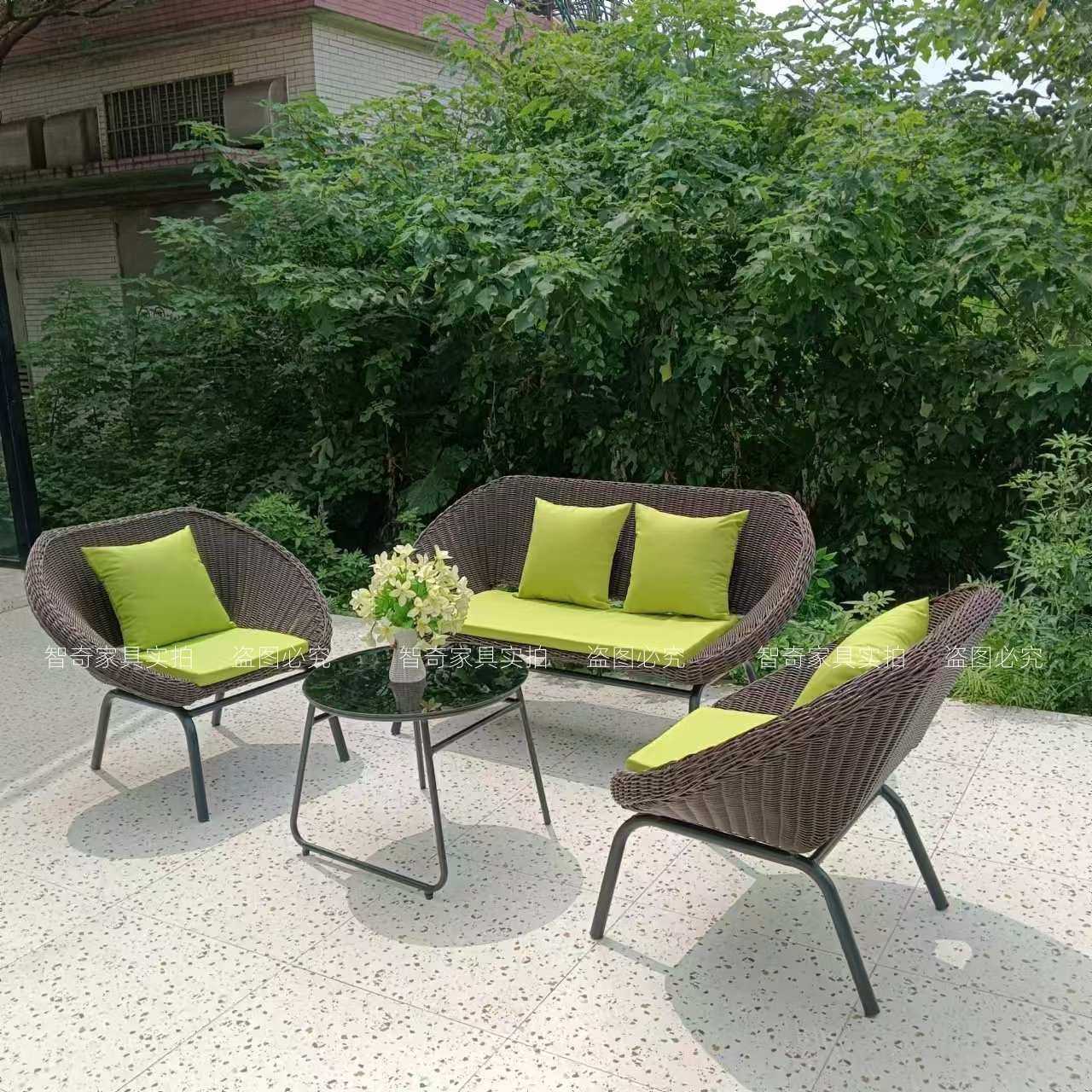 户外藤编沙发庭院露天阳台花园藤椅子室外休闲家具防水防晒设计师,鲜花速递/花卉仿真/绿植园艺,割草机/草坪机,淘宝优惠券,粉丝福利购,淘宝优惠卷