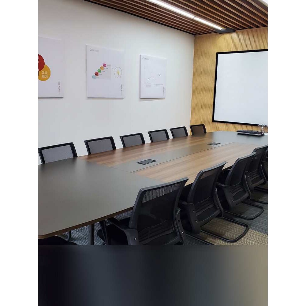 会议桌长桌大型长条会议桌椅组合简约现代长方形办公桌洽谈接待桌