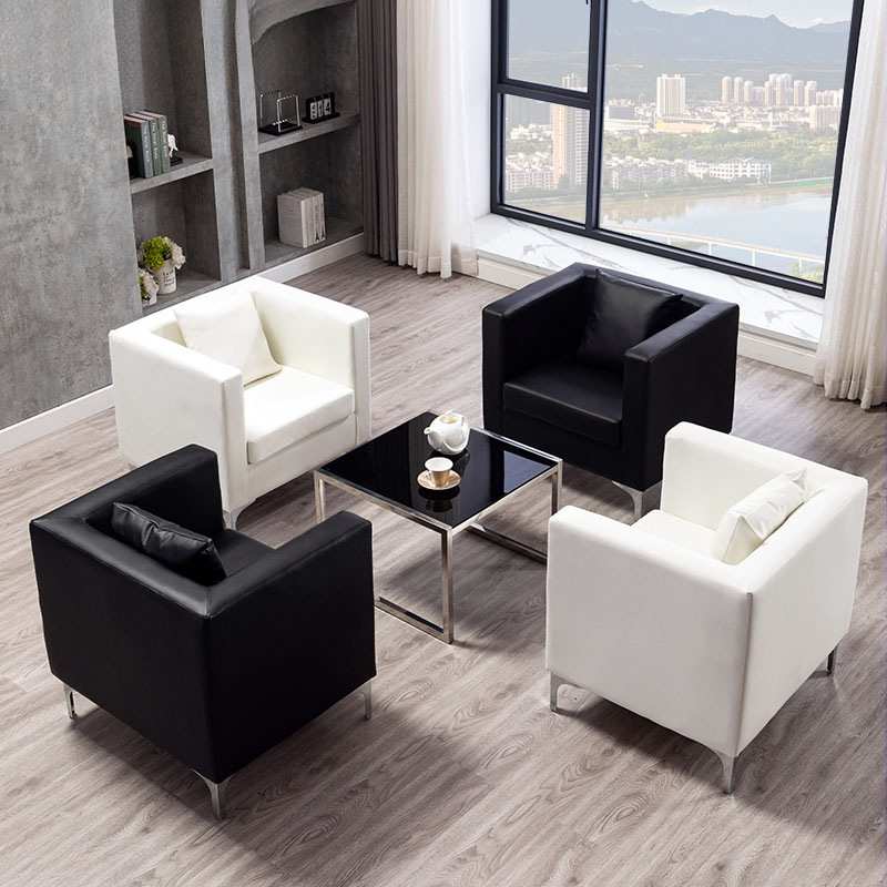 办公沙发简约现代商务洽谈接待室会客单人4s店休息区茶几组合套装