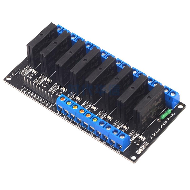 8路固态继电器模块高低电平触发3v5v12v24v保险丝250V2AHY-M281