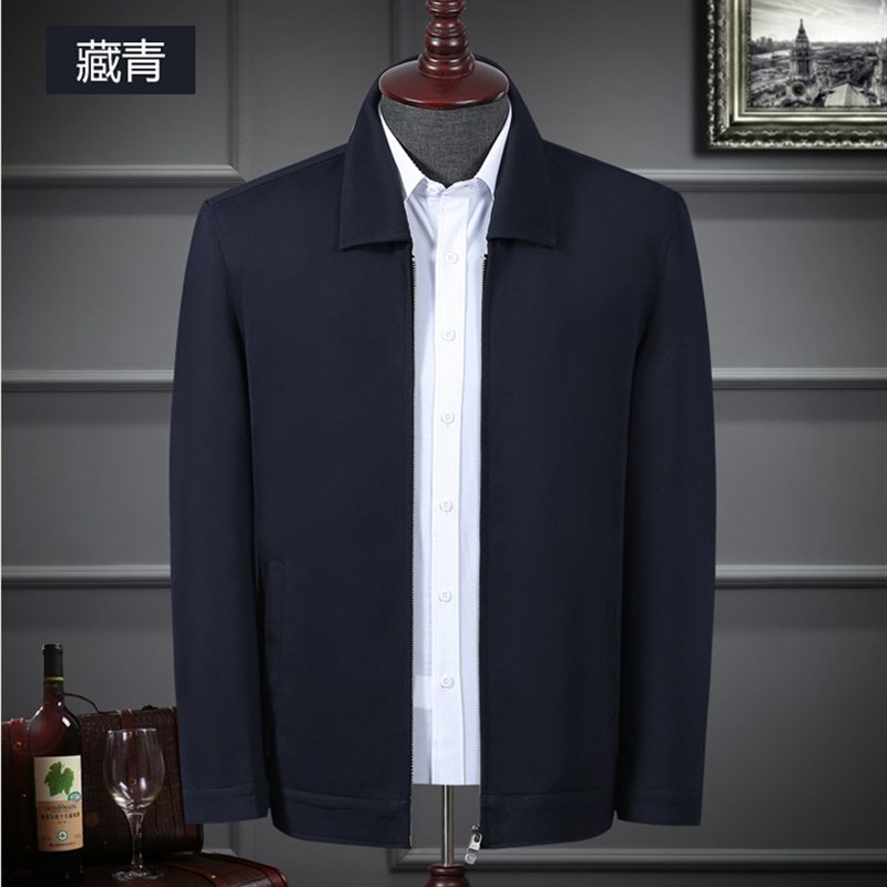 高端男装中年男加绒酒红色棉衣中老年本命年男老人枣红外套