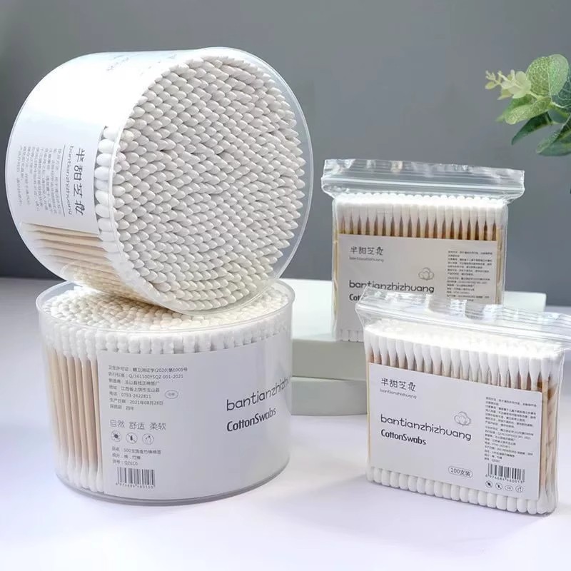 医用双头细尖掏耳化妆棉签