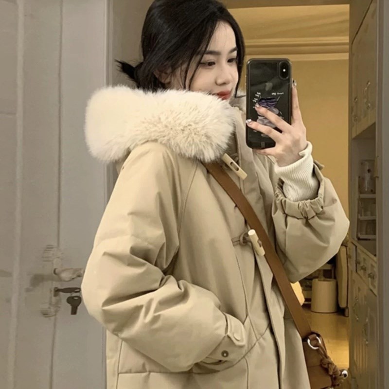 超好看韩系宽松羽绒棉服女2024冬季新款中长款过膝厚棉袄棉衣外套