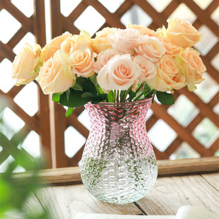 花时间《夏容》美式复古庭院风格大口水培玻璃花瓶鲜花插花瓶摆件