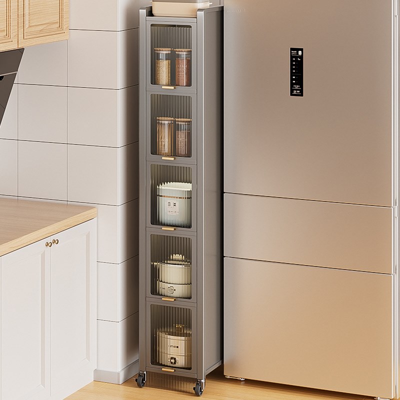 极超窄款夹缝置物架厨房落地多层缝隙冰箱侧边柜储物多功能收纳柜
