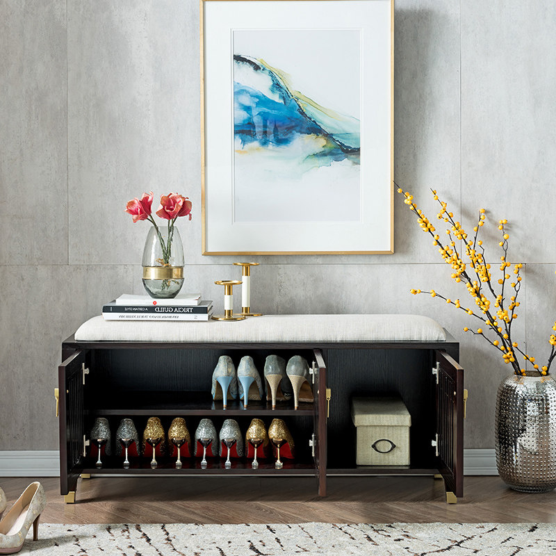 入户换鞋凳新中式进门鞋柜凳门口穿鞋凳多功能收纳凳家用实木鞋柜,住宅家具,鞋柜,淘宝优惠券,粉丝福利购,淘宝优惠卷