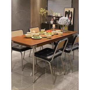 采购产品现代简单餐椅，家庭餐桌椅，高档酒店餐厅不锈钢轻豪华藤