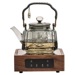 206水 玻蒸煮茶壶家用胡套桃木电壶陶炉煮茶器耐高璃温泡茶烧CPM