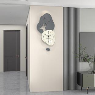 创意时钟挂墙2026新款客厅钟表现代简约家用时尚大气装饰饭厅挂钟