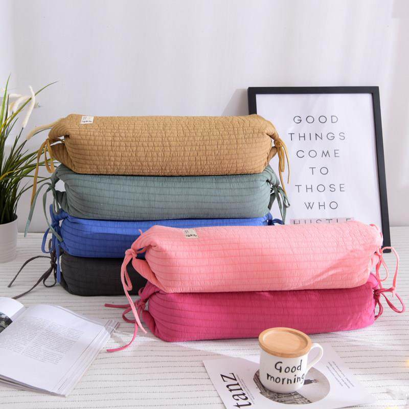 荞麦壳系绳糖果枕头沙洗布吸汗透气绗缝可拆卸和可洗枕套可调高度