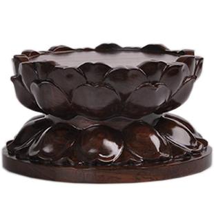 红花梨雕刻佛像圆形莲花底座托加高寺庙供奉香薰炉莲花大座台实木