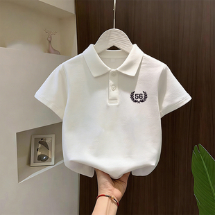 儿童学院风短袖POLO衫韩版夏季纯棉薄款宽松男女童翻领上衣学生男