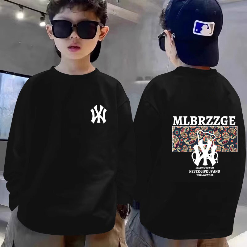 秋装男童t恤长袖纯棉男孩潮酷上衣内搭春秋打底衫儿童潮牌中大童