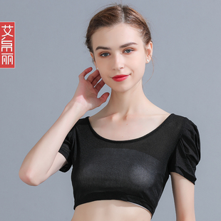 短款圆领白色网纱打底衫女内搭2021夏季紧身大码蕾丝短袖t恤上衣