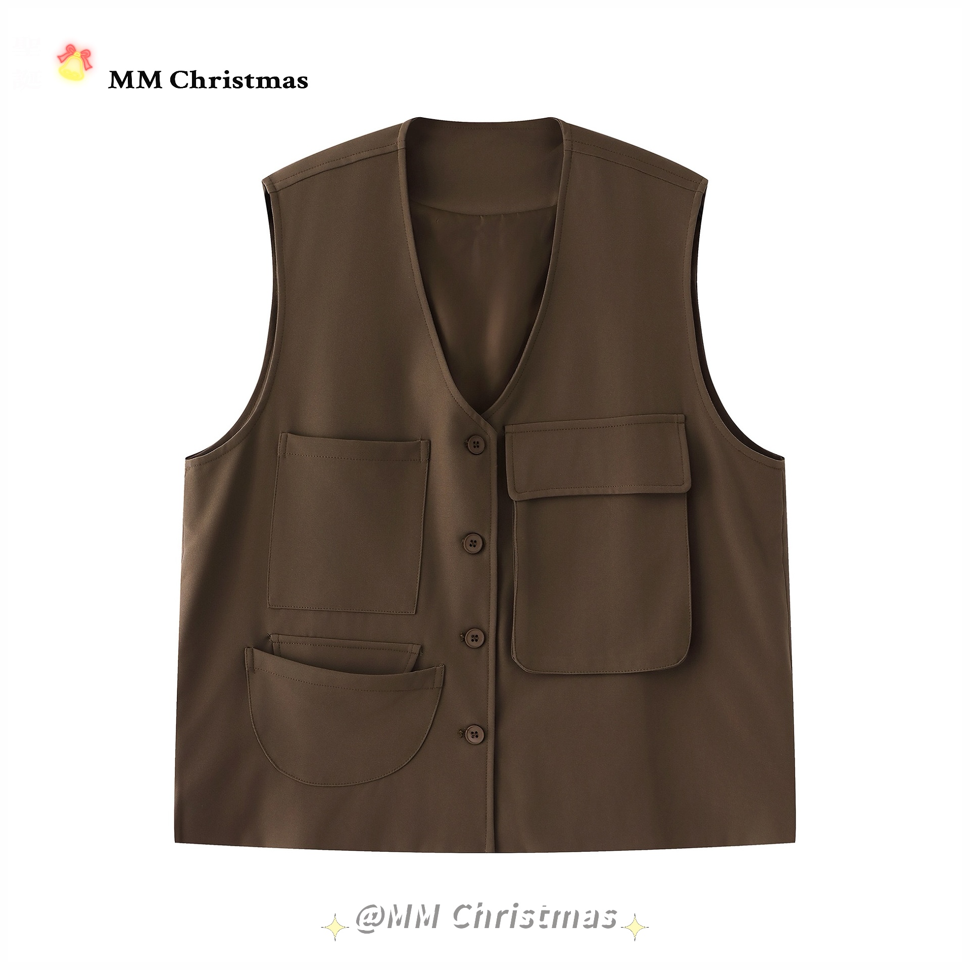 MMChristmas美式复古工装坎肩马甲外套男宽松休闲多口袋无袖背心