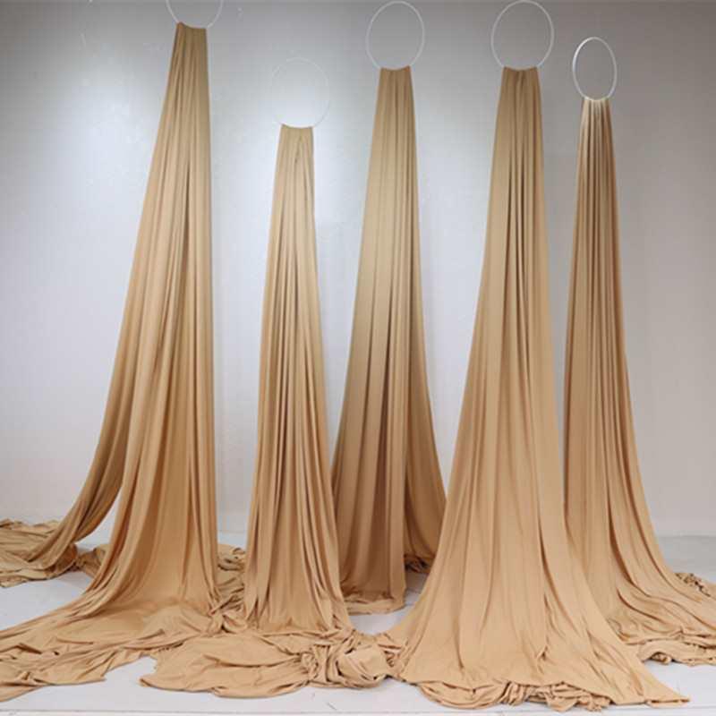 婚庆背景布置布幔牛奶丝弹力布婚礼堂纱幔吊顶户外背景挂布