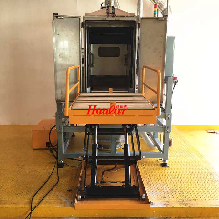 hoular带滚筒电动升降台 800kg固定式升降机 带滚轮升降平台 非标