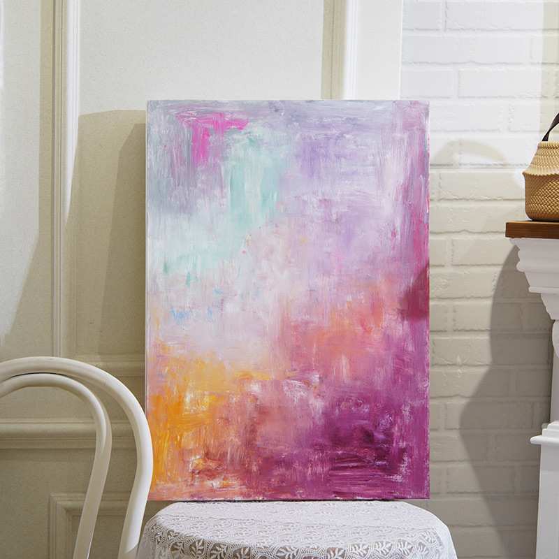 工厂直销丙烯颜料人工手绘油画抽象小众艺术玄关装饰画民宿挂画图片