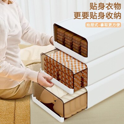 收纳盒放在衣柜里的内衣内裤袜子整理盒大容量家用分格抽屉式衣柜