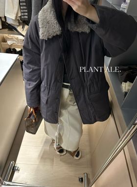 Plant Ale~冬上新超韩羊毛另可拆卸中长款休闲简约保暖鹅绒服