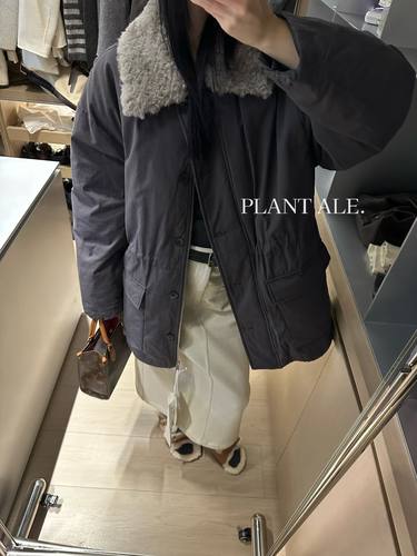 Plant Ale~冬上新超韩羊毛另可拆卸中长款休闲简约保暖鹅绒服