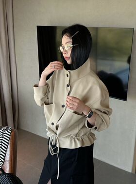 Plant Ale～春上新韩系可抽绳口袋立领外套