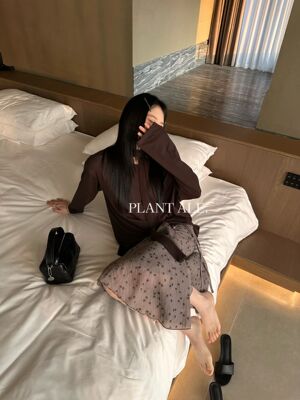 Plant Ale～春上新韩系设计感碎花百搭半身裙