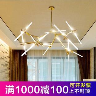办公室灯具 店铺商用吊灯客厅餐厅北欧工业风树枝轻奢网红现代新款