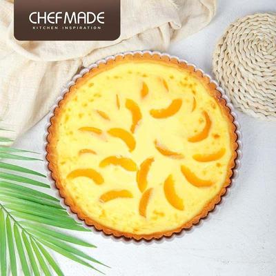 学厨 金色花边蛋挞盘11寸圆形挞盘活底不沾烤盘家用蛋糕烘焙模具