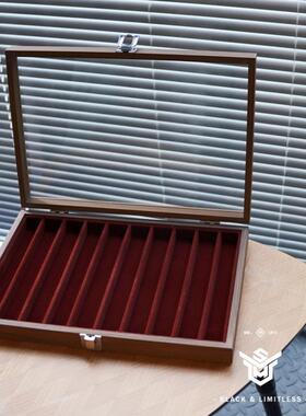 核桃颗粒10网格项炼存储盒盖玻璃防尘手镯毛衣炼厚脖子项炼珠宝存