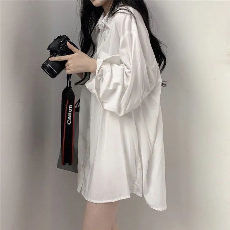 法式薄款防晒衣蓝色衬衫外套女春秋款新款宽松衬衣长袖上衣夏季