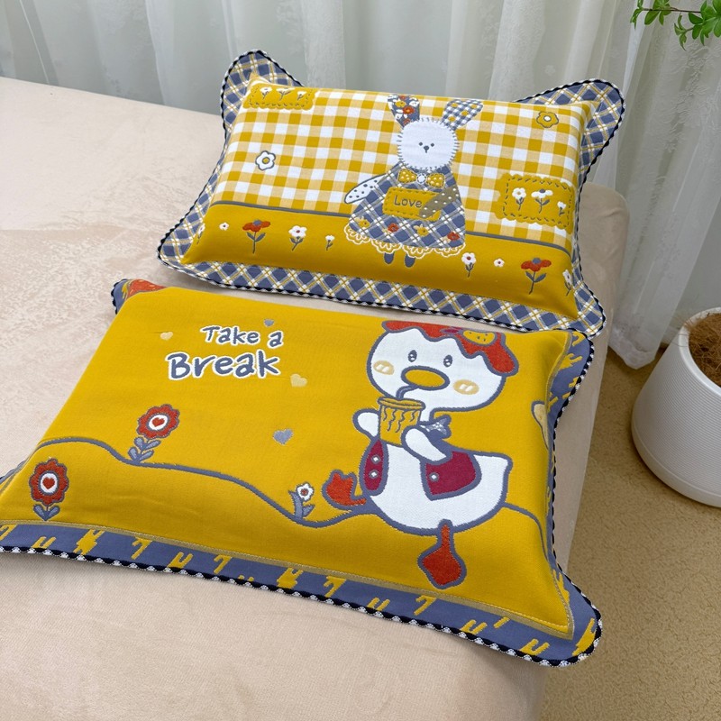 纯棉纱布棉儿童枕套35x55单只合适30*50枕芯学生婴童可爱四季枕套,床上用品,枕套,淘宝优惠券,粉丝福利购,淘宝优惠卷