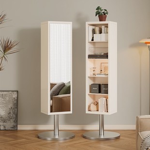 可旋转穿衣镜柜家用卧室多功能一体落地镜收纳储物柜置物架全身镜