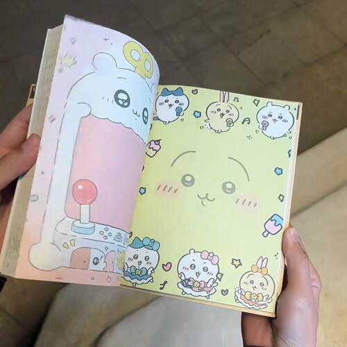 吉伊卡哇a5笔记本彩色内页chiikawa可爱手账本精致彩绘横线软壳本