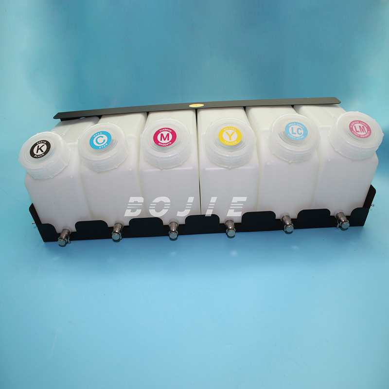6色连续供墨系统 写真数码直喷印花机1.5L大供墨盒 XP600喷头墨瓶