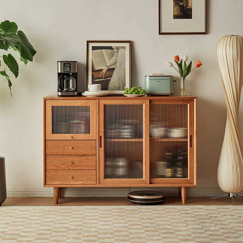 北欧实木餐边柜推拉门储物柜厨房客厅日式樱桃木原木橡木餐边柜,鲜花速递/花卉仿真/绿植园艺,割草机/草坪机,淘宝优惠券,粉丝福利购,淘宝优惠卷