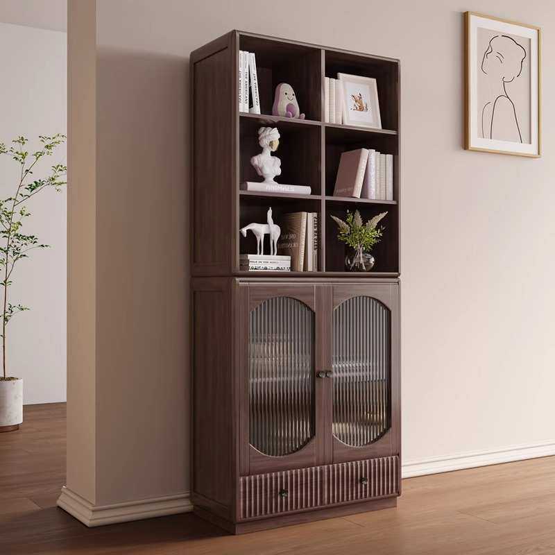 实木书柜现代简约书架客厅收纳柜储物柜防尘书橱带玻璃门落地文件,鲜花速递/花卉仿真/绿植园艺,割草机/草坪机,淘宝优惠券,粉丝福利购,淘宝优惠卷