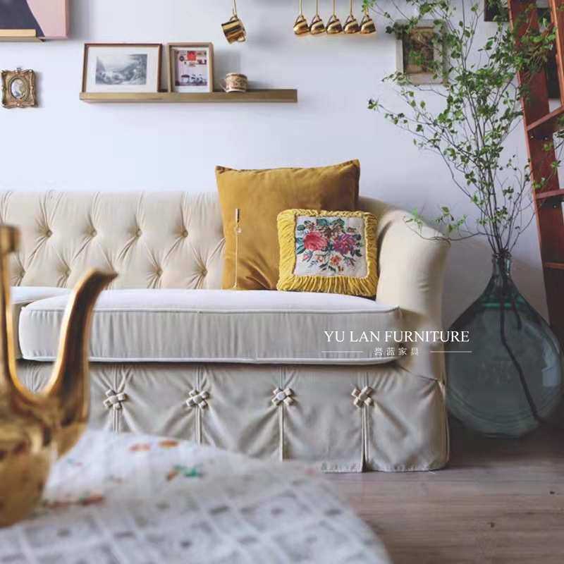 法式复古拉扣中古客厅小户型美式轻奢民宿丝绒三人布艺沙发拍摄,鲜花速递/花卉仿真/绿植园艺,割草机/草坪机,淘宝优惠券,粉丝福利购,淘宝优惠卷