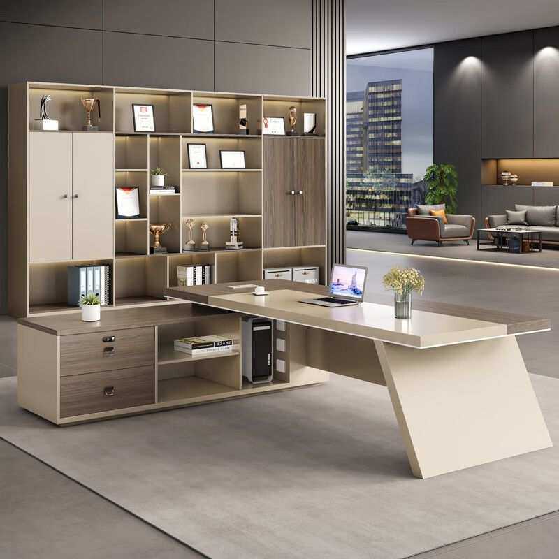 新品老板办公桌椅组合单人简约现代办公桌子办公室总裁董事长大班