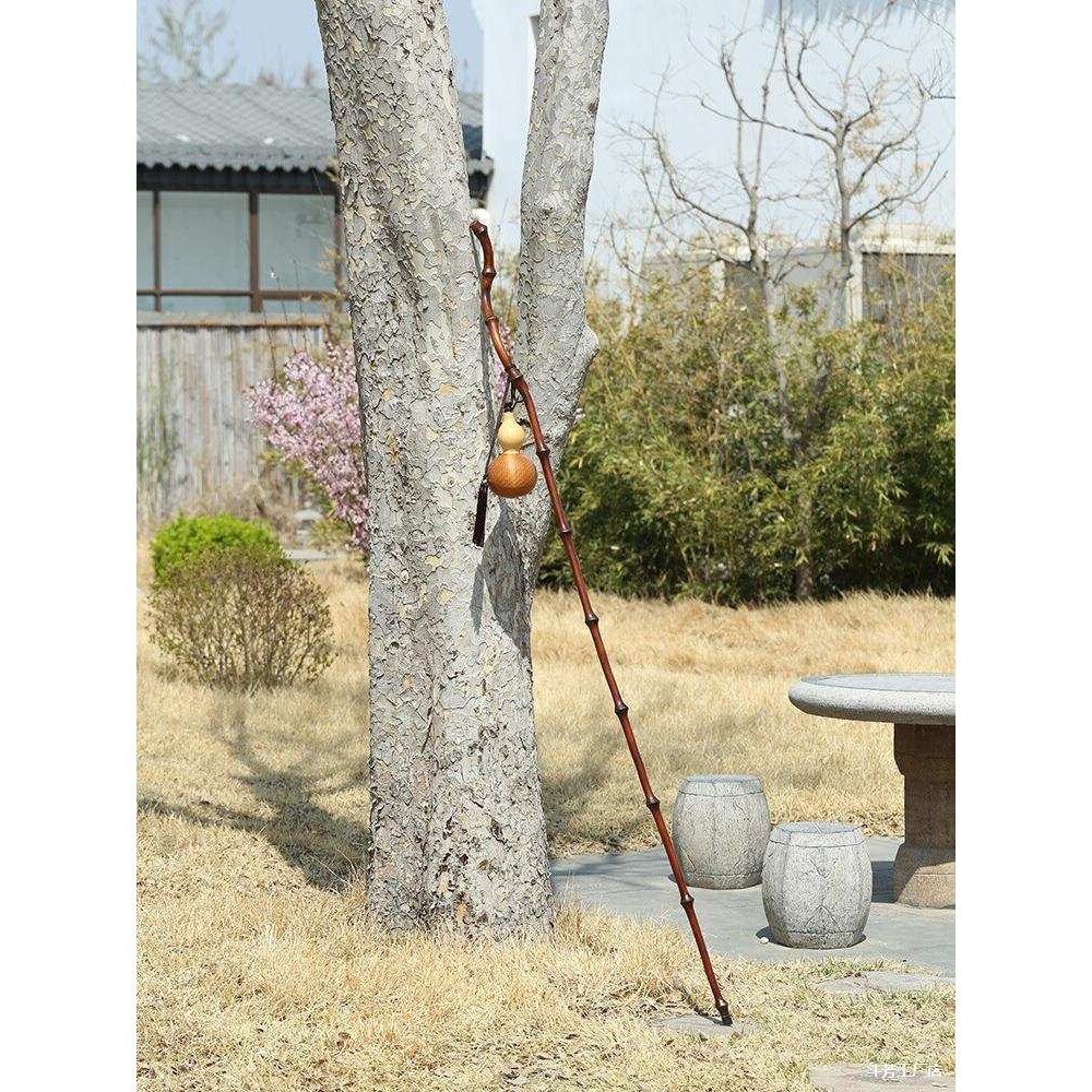 大漆手工筇竹根拐杖登山老年人男女徒步登山杖棍收藏文玩手杖