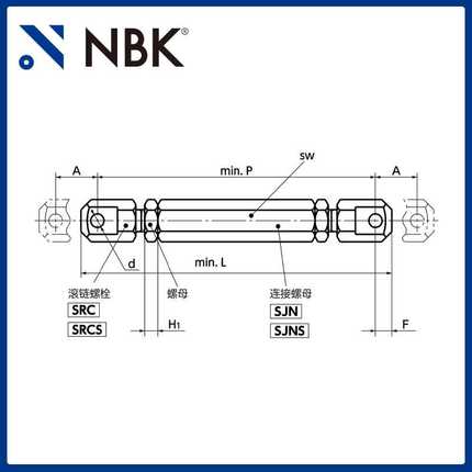NBK STRS松紧螺丝扣滚子链专用型不锈钢制SUS303链条张力调节